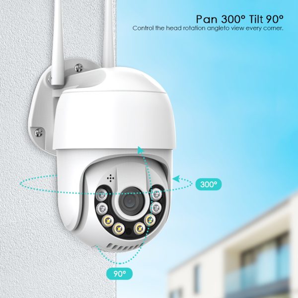 1080P HD Security Camera System PTZ Full Color Night Vision Camera ...